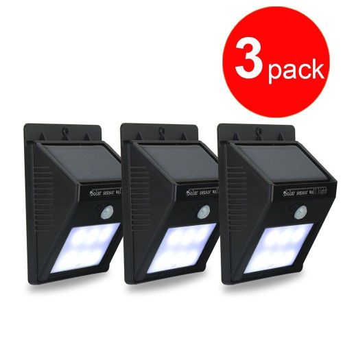 Motion Sensor Solar 3 Pack Free New Light LED Power Outdoor Indoor Weather Proof