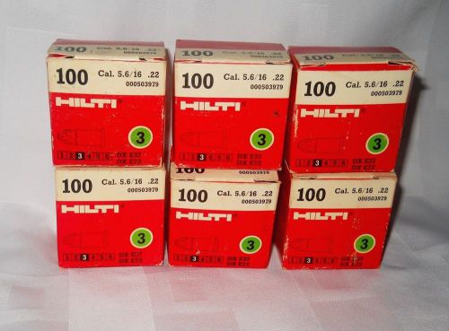 5-1/2 Boxes (580) Hilti Green .22 Caliber Cartridges DX E37 E72 Powder Actuated