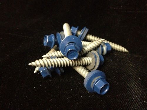 (250) 10x1-1/2 Sheet Metal Screws Neo Washer (Roofing screws) Regal Blue