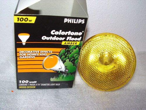 Philips Colortone 100W Amber Outdoor Flood Light NEW Par38 Indoor Yellow 811333