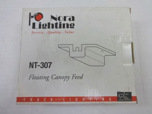 Nib nora lighting nt-307 white single circuit floating canopy feed connector for sale