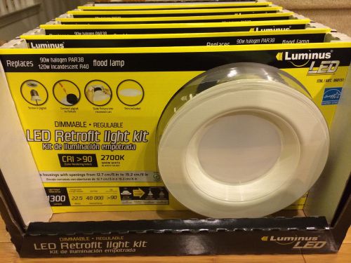 Lot of 6 Luminus Dimmable LED Recessed Light Retrofit Kit R40 22.5W