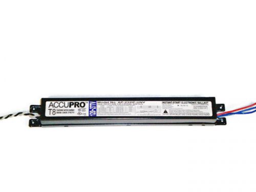 Accupro t8 (ap-232ip-unv) instant start electronic ballast outdoor 120~277 volts for sale