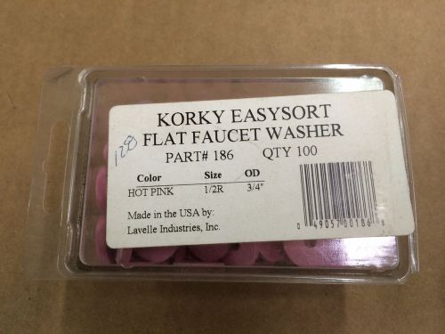 Korky Easysort Beveled Faucet Washer #186*100pack 1/2R - New In Package