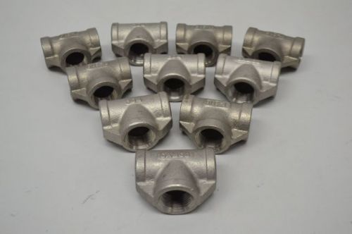 LOT 10 NEW CAMCO ASSORTED 304 T-316 STANLESS 3/4IN TEE PIPE FITTINGS D241561