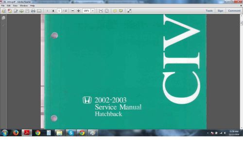 Honda civic 2002 2003 hatchback workshop service repair manual for sale
