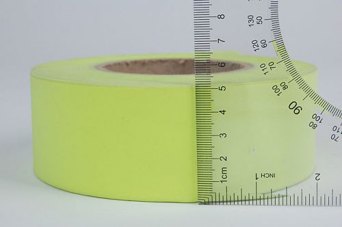 2&#034; fluorescent reflective tape sew on lime yellow fabric trim vest cloth #b27i for sale