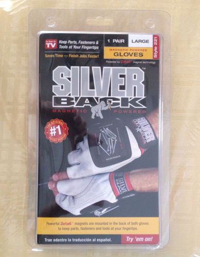 Silver Back Magnetic Power Glove Large NEW 6pairs