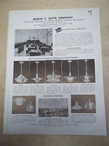 Vtg Edwin F Guth Co/Kliegl Bros Catalog Insert/Page~Lights/Lighting/Stage 1939
