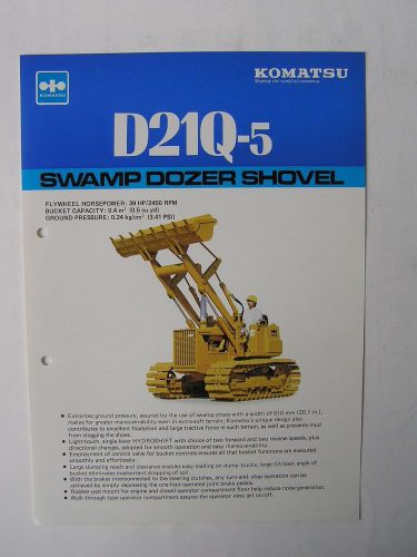 KOMATSU D21Q-5 Swamp Dozer Shovel Brochure Japan