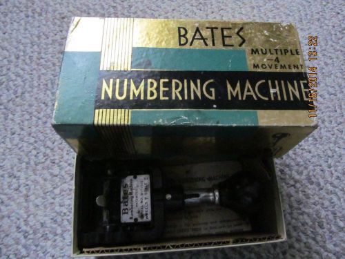 VINTAGE BATES NUMBERING MACHINE  MULTIPLE 4 MOVEMENT IN ORIGINAL BOX