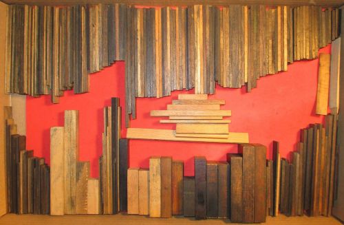 Large Lot Letterpress Matched Wood Reglets Assortment