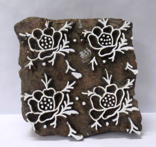 VINTAGE WOODEN CARVED TEXTILE PRINTING ON FABRIC BLOCK STAMP HOME DECOR HOT 81