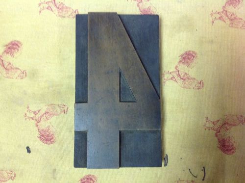 Antique Vintage Letterpress Wood Type Printers Block about 6 3/4 x 3 1/4 # 4