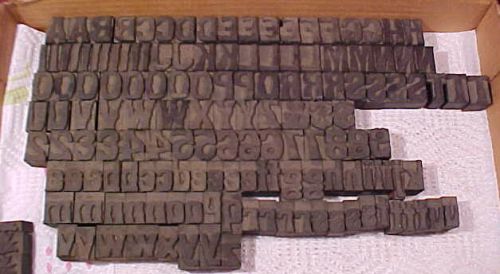 150  Antique 1&#034; Letter Press Print Blocks Letterpress Lower Upper Case Alphabet