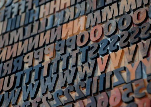 letterpress wood printing blocks 228pcs - 1.10&#034; tall alphabet type woodtype ABC