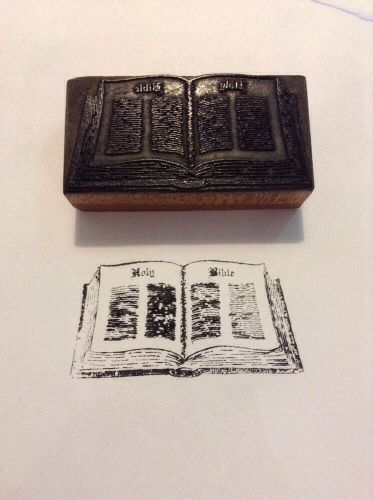 Printing Press Letterpress Mason Masonic Hard To Find Symbol Type Bible - Q1