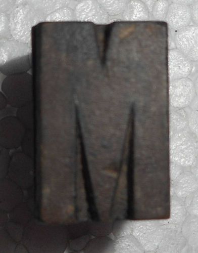 Letterpress letter &#034;m&#034; wood type printers block typography b1056 for sale