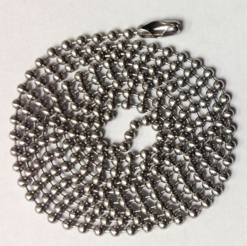 100 nickel ball chains 24&#034; gi dog tag bead chain quality usa made for sale