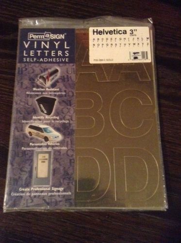 Vinyl Letters 3&#034; Gold Helvetica Caps