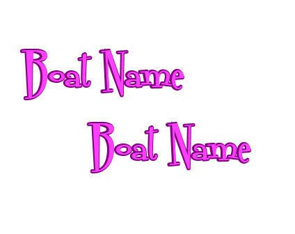 Boat Lettering 3&#034; Boat Name 2 Color Set Fontding