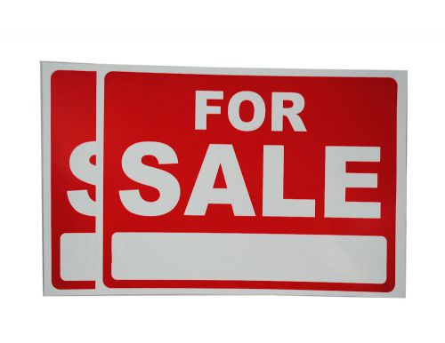 Lot of 2 Plastic For Sale Signs Car House 11.5&#034; x 15.5&#034;