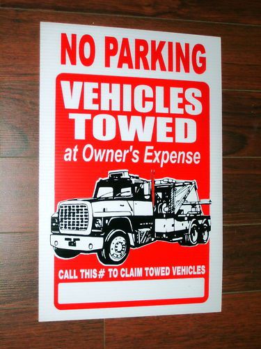 General business sign: no parking vehicles towed for sale