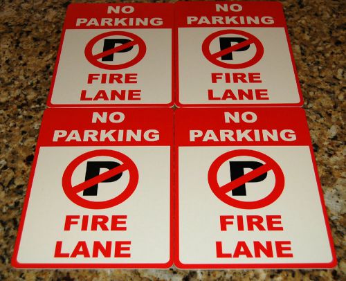 No parking car sign fire lane lot of 4 business signs store commercial driveway for sale