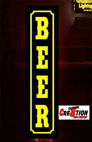 LED Light Box Sign - BEER - 46&#034;x12&#034; vertical - Neon/Banner altern.  window sign