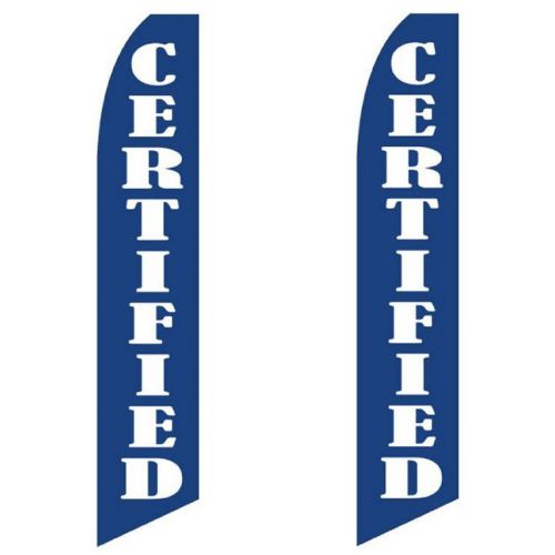 Swooper Flag 2 Pack Certified Blue With Large White Letters