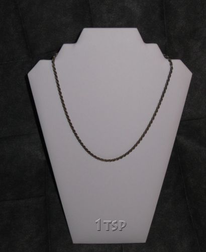 White Leatherette Multi-Necklace Pendant Jewelry Bust Display Easel