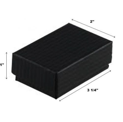 50 Black Pinstripe Cotton Fill Jewelry Packaging Gift Boxes 3 1/4 x 2 1/4 x 1