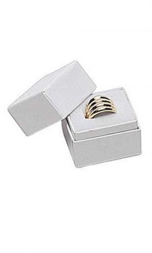 New Classic 100 Cases Ring Boxes White  1 1/2 ” x 1 1/4 ” x 1 1/2 ”