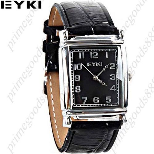 Wrist Quartz Watch Synthetic Leather Watch Analog Watch Men&#039;s Timepiece in Black