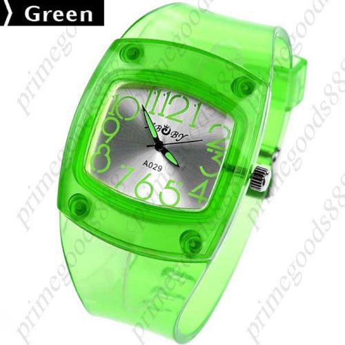 Rubber band quartz analog wrist wristwatch free shipping women&#039;s green for sale