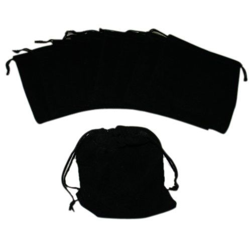 Large velvet black pouches with drawstrings se ae for sale