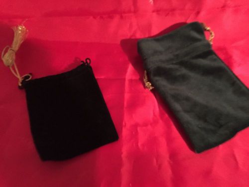 BLACK GIFT Jewlery Drawstring Bags Black  3&#034; x 4&#034;Pouch OR 6&#034;X4&#034; Green