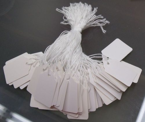 100 Medium White BLANK Strung Scallop Top Merchandise Inventory Jewelry Tags