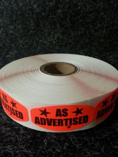 1.5&#034; x .75&#034; AS ADVERTISED LABELS 1000 ea PER ROLL 1M/RL STICKERS