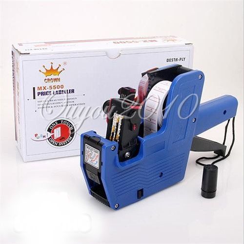 8 Characters digital MX 5500 Price Pricing Tag Gun Label Labeller Stickers blue