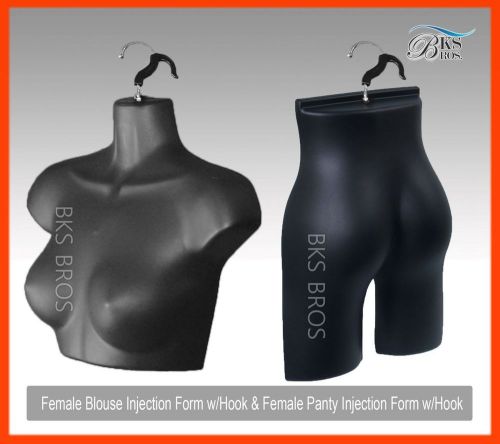 Mannequin Women Torso S-M Black Female Body Half + Butt Display for Skirt Pants