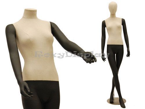 Female Eye Catching Egg Head Mannequin Dress Form Display #MD-HAF101LBK