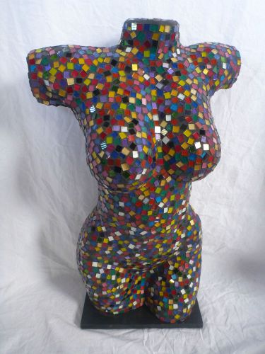Mosaic Torso Mannequin Ornamental Display Lamp Multicolour Female Body Medium 50