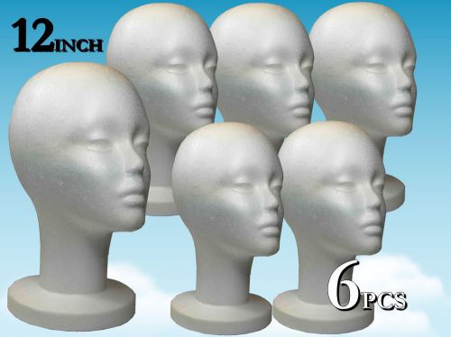 WIG STYROFOAM HEAD FOAM MANNEQUIN DISPLAY 12&#034; (6PCS)