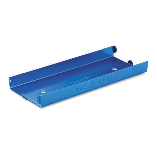 Heavy Duty Aluminum Tray for Rolled Coins Holds $20 in Nickels Blue