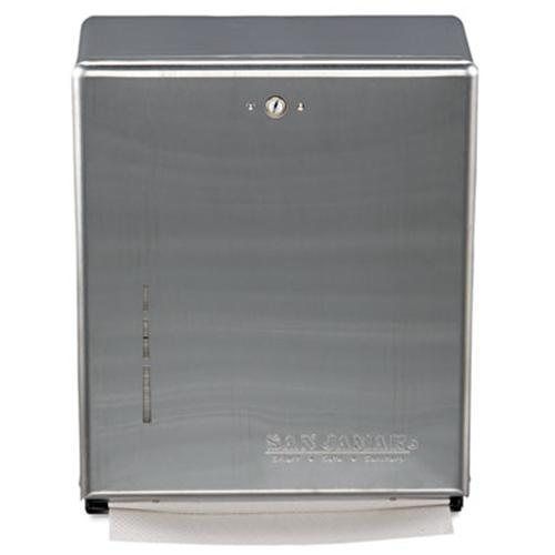 San jamar® c-fold/multifold towel dispenser, 11 3/8w x 4d x 14 3/4h, stainless s for sale