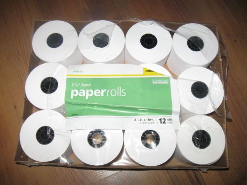 12 new office max 2 &amp; 1/4 inch bond paper roll adding machine for sale