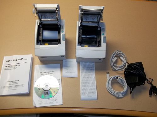 (2) Samsung SRP-350 (USB) POS Thermal Printer with (1) Power and (2) Data Cables