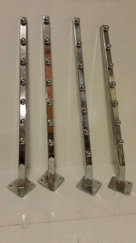 4 - 7 ball metal waterfall hook gridwall display arm square tubing 18&#034; l chrome for sale