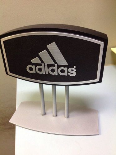 Adidas Logo Display Sign 10&#034; x 9&#034; Black Silver Taylormade tabletop signage
